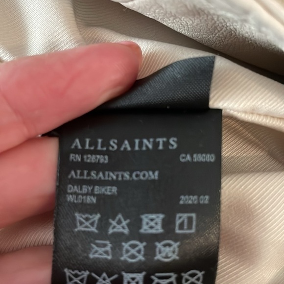 AllSaints Dalby Biker Leather Jacket- 0 - Picture 11 of 13